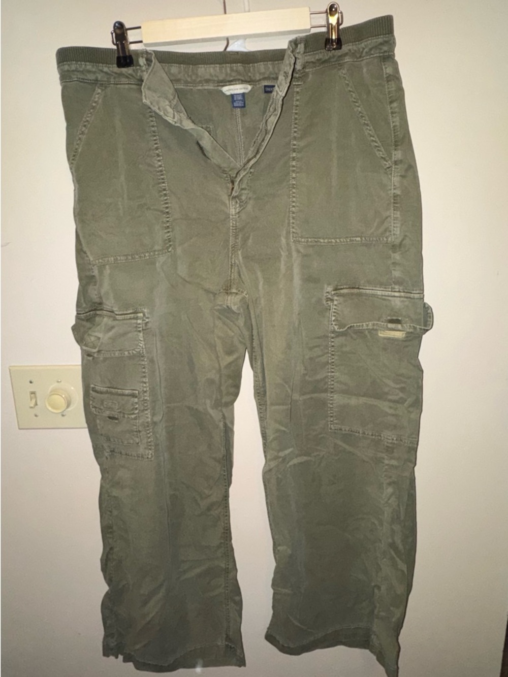 American Eagle Outfitters Olive Wide-Leg Cargo Pants